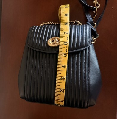 coach black parker backpack Coach Parker Convertible Quilted Leather Backpack 16 in Black