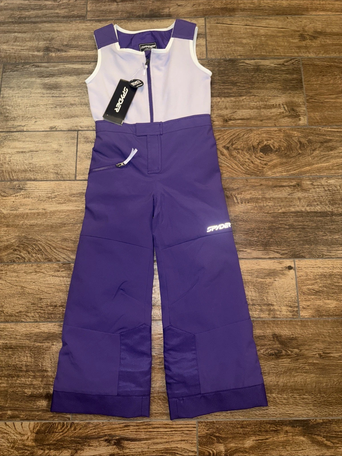 NEW Spyder EXPEDITION Insulated Ski Pants Kids Girls 7 Bib Snow PURPLE FLASH New