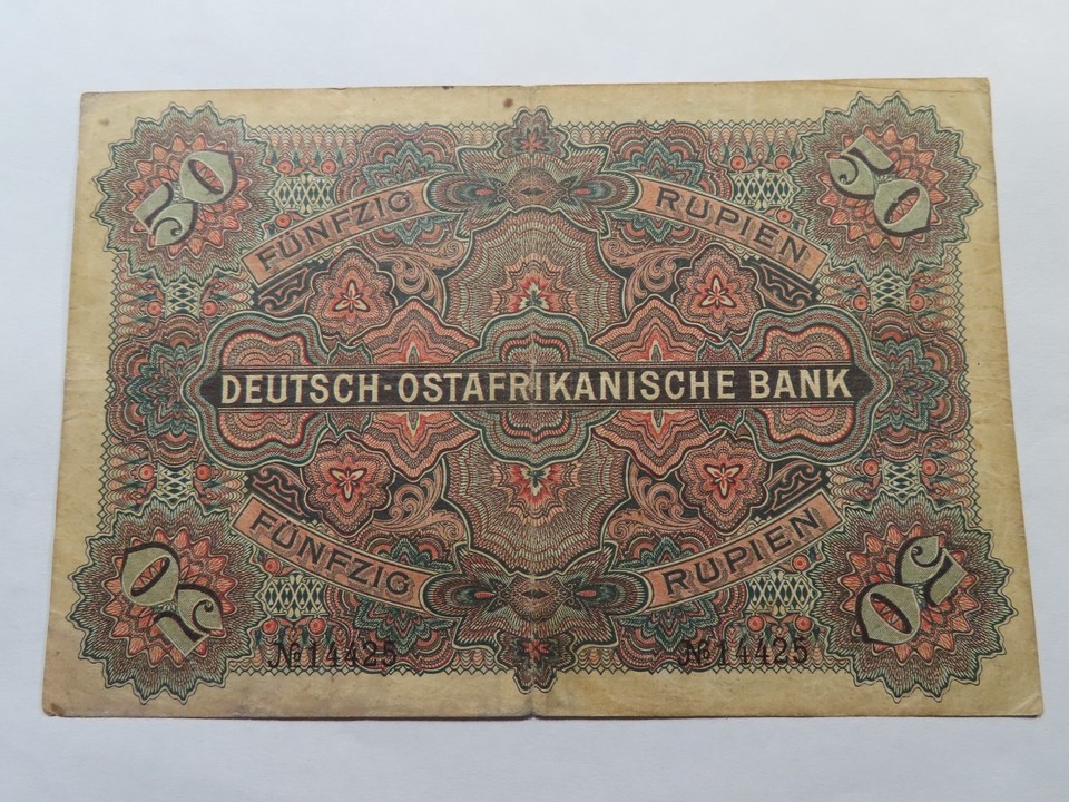 I1 German East Africa Deutsch-Ostafrikanische Bank 1905 50 Rupien ...