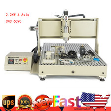 2.2KW 4 Axis CNC 6090 Router Engraver Tool 3D Carving Drilling Cutting Machine