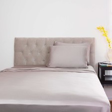 Soft and Silky Beige Viscose from Bamboo Sateen Pillowcases Standard Queen Size