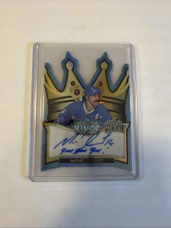 2026 Leaf Metal Hockey Michel Goulet Scoring Kings Blue 1/8 Auto Nordiques SK-MG