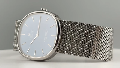 Serviced] Universal Geneve White Shadow 866104 Men's AT Watch 31mm