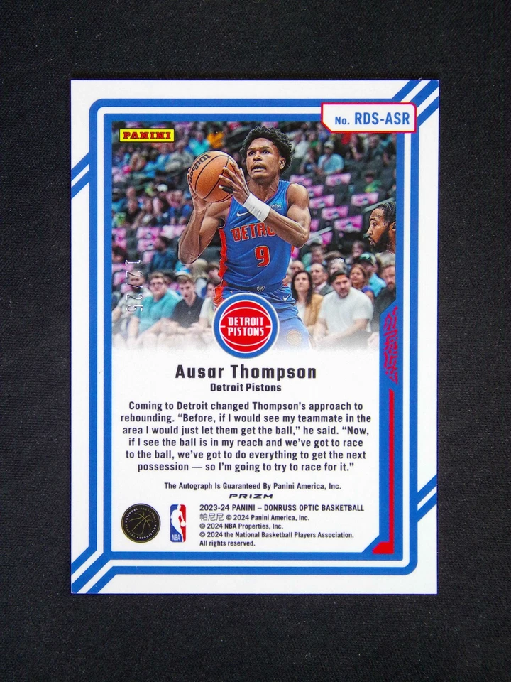2023-24 Panini Donruss Optic Ausar Thompson RC Rookie Dominators Auto /25 - Image 2 of 2