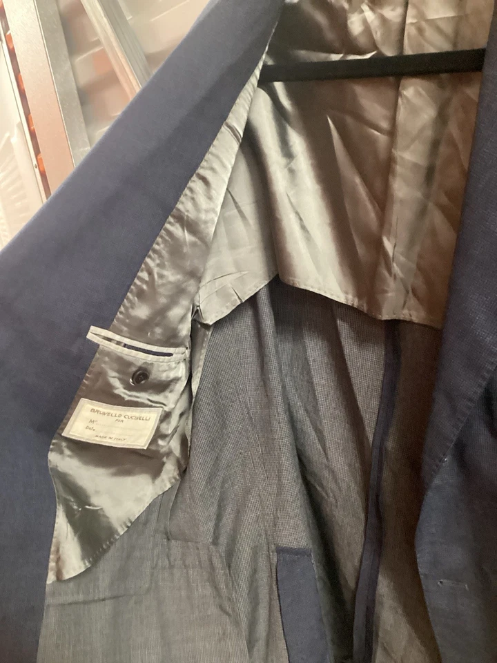 Chaqueta Blazer Brunello Cucinelli Para Hombre Italiana Talla 56 US 46 Lana Azul Foto 3 de 4