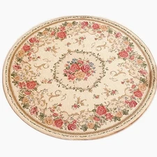 Rustic Floral Rose Area Rugs Vintage Traditional Round Accent Floor Rugs 100%...