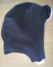 toddler boys WINTER HAT KNIT dark blue white FLEECE LINED one size fits most  