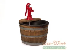 1/2 Wine Barrel Fountain Old Fashion Water Pump