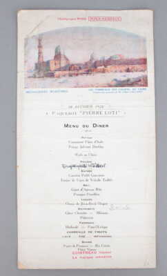Paquebot 'Pierre Loti' Menükarte Speisekarte 1928