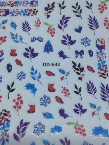 Christmas Snowflakes Santa Reindeer Xmas Nail Art Stickers Decal Transfers Gift - Picture 6 of 17