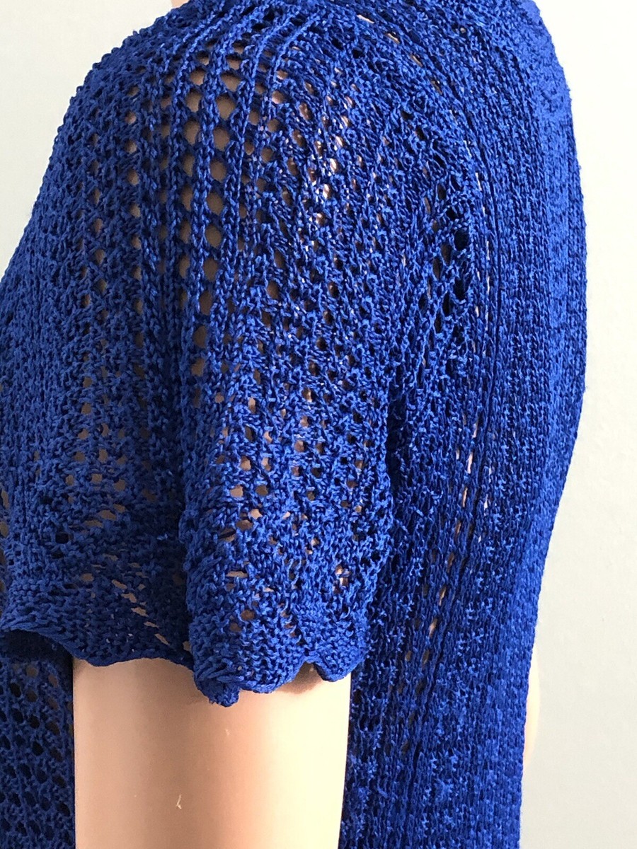 ralph lauren blue crochet dress Ralph Lauren Navy Blue Cotton Lace Crochet Sheath Dress Short Sleeve Scoop Neck