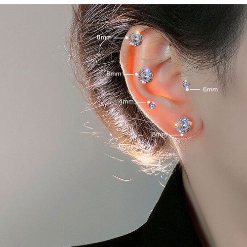 Crystal Magnetic Ear Stud Womens Mens Clip Magnet Earrings no piercing no hole - 第 2/12 張圖片