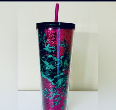 Starbucks Sangria Berry Corsage Cup Venti Glitter Cold Tumbler 24oz Holiday  New | eBay