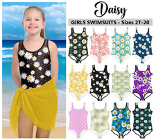 Kids Floral Swimsuit 3 - Baby Girl Teens Bathing Suit Daisy Daisies