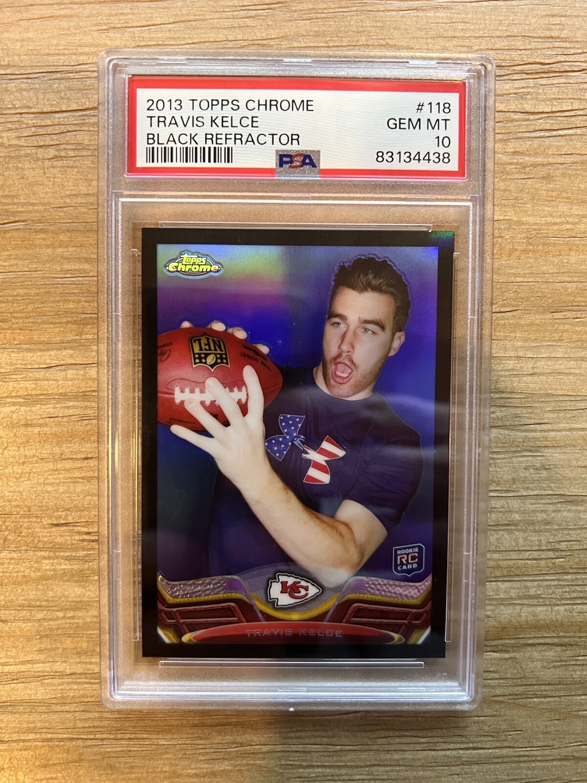 PSA 10 2013 Topps Chrome Travis Kelce Rookie Black Refractor /299