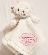 Baby Gear Lovey White Bear Pink Bow Girls Fleece Baby Security Blanket Plush