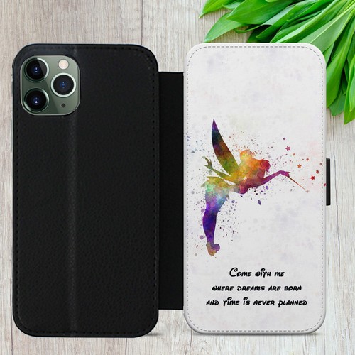 TINKER BELL FLIP CASE FOR IPHONE SAMSUNG GOOGLE PETER PAN ART WALLET PHONE COVER - Picture 23 of 36