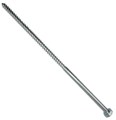 LLB 300mm 10mm M10 Coach Screws 12 inch Wood Hex Bolts Zinc Plated Head Width 17mm