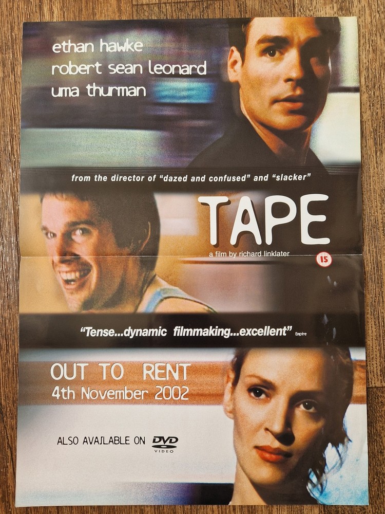 Tape - Ethan Hawke Poster with Tape 9 Promo Sample Video Sleeve/Cover #B14773