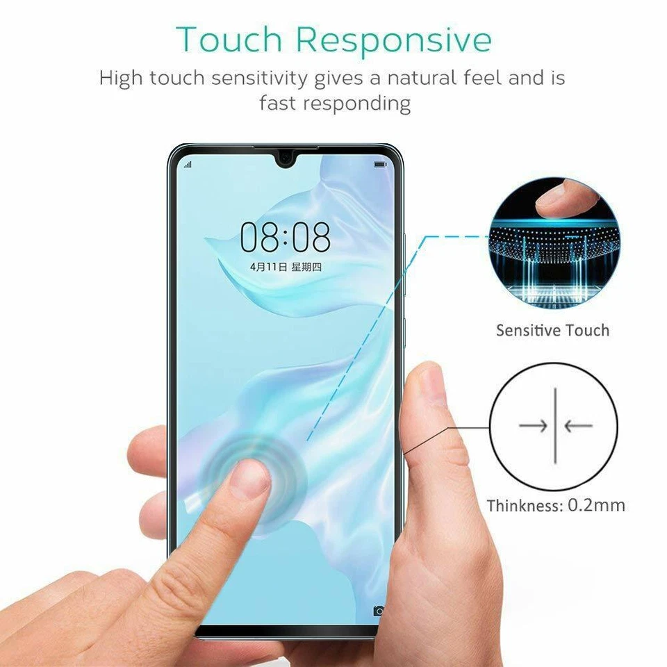 For Huawei P40 P30 P20 Lite Pro Full Coverage Tempered Glass Screen Protector - Image 4 of 4