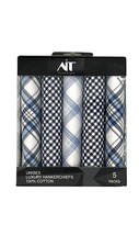 Men Gift: 5 Cotton Handkerchiefs with Elegant Pattern, 16'', machine washiable