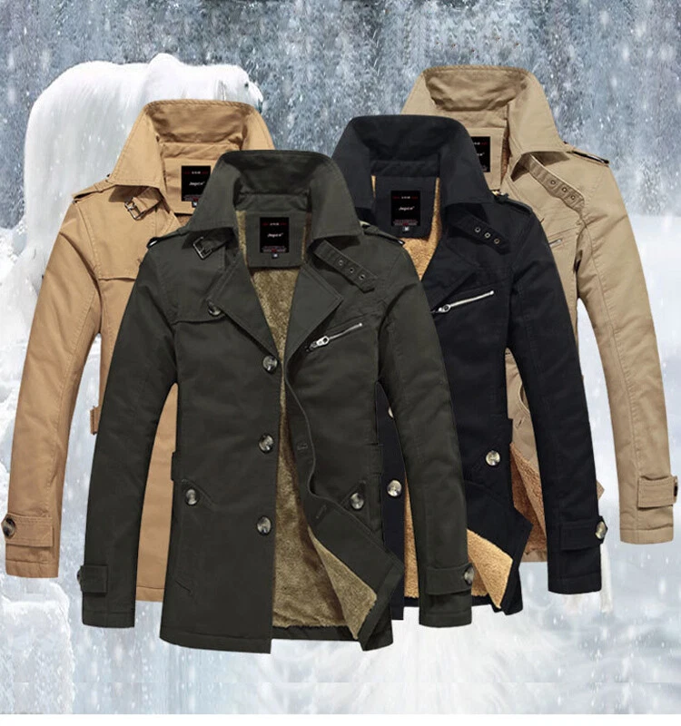 Chaquetas para Hombres Ropa Informal Trinchera Delgadas Cálidas Imitación Piel A Prueba de Viento Abrigos Chaquetas Foto 4 de 4