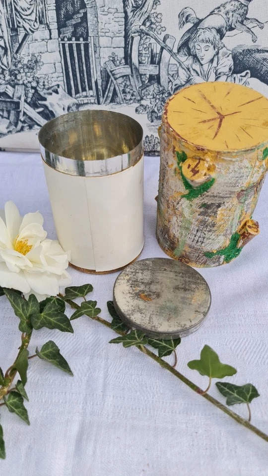 ANCIENNE BOITE A BONBONS AU FIDELE BERGER vichy TRONC D'ARBRE 1900 - Photo 3/4