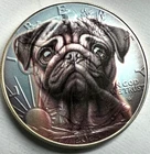 Pug dog - American Silver Eagle 1oz .999 Limited Edition Silver Dollar Coin