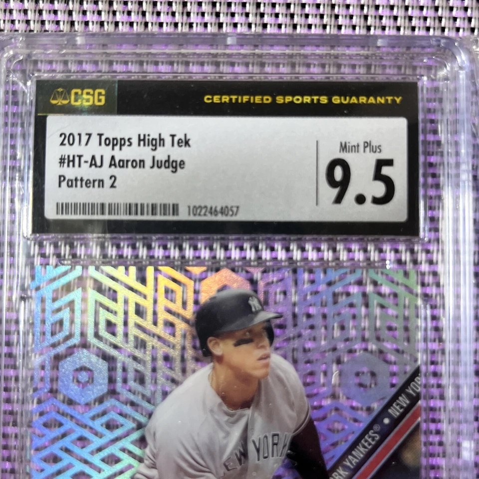 2017 Topps High Tek Aaron Judge 2017 RC Chainlink Hexagons CSG 9.5 MINT PLUS - Image 2 of 3