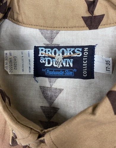 Vintage Brooks & Dunn Panhandle Slim Western Cowboy Shirt Button Up 17x35 Blue - Picture 2 of 13