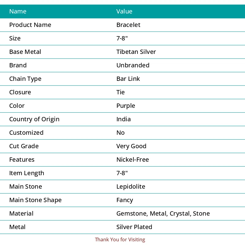 Brazalete de plata de ley 925 con piedras preciosas de amatista y lepidolita natural 7-8" F168 Foto 2 de 4