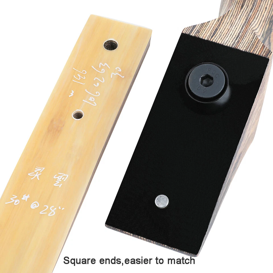 60" Takedown Hunting Bow 20-60lbs Recurve Bow Kit Wooden Archery Arrows Target - Image 3 of 4