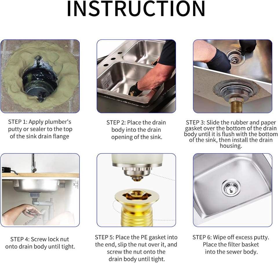 31/2 Inch Sink Drain Strainer Kitchen Stopper 2 Pack Assembly