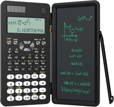 NEWYES 82MS Foldable Scientific Calculator w/ Notepad, Solar & Battery Power