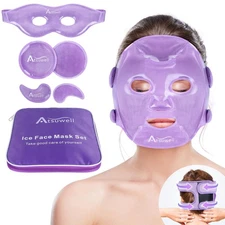 Atsuwell Cooling Ice Face Eye Mask Set for Dark Circles and Puffiness, 6 Gel ...