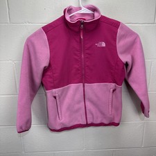 North Face Jacket Youth Girls Extra XL 18 Pink On Pink Denali Fleece Full Zip