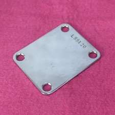 Aged Chrome L Serial Number Stamped Neck Plate For Strat Tele Early 65 - L55XXX