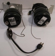 2 PRE-OWNED WORKING SPIRALITE SYSTEM STROBE LIGHTS W/LOWEL LIGHT SWIVEL MOUNTS