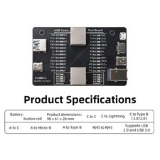 Professional USB 3.0 3.1 3.2 Cable Tester For Various Connector Types