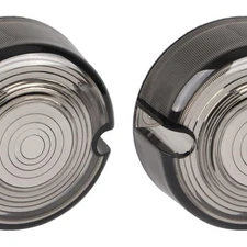 3" Flat Smoked Bullet Turn Signal Lens Cover Falt Replaces OEM 68457-86 for Dyna