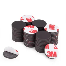 Round Magnets with Adhesive Backing 30 Pieces 3M Strong Small Black