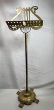 Vintage Brass Music Stand Lyre Ornate Telescopic Floor Sheet Music Holder Rack
