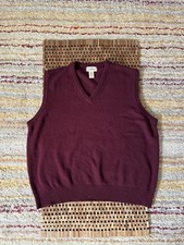 Vintage L.L. Bean 100 Lambswool Sweater Vest Red Men's Size XL VTG