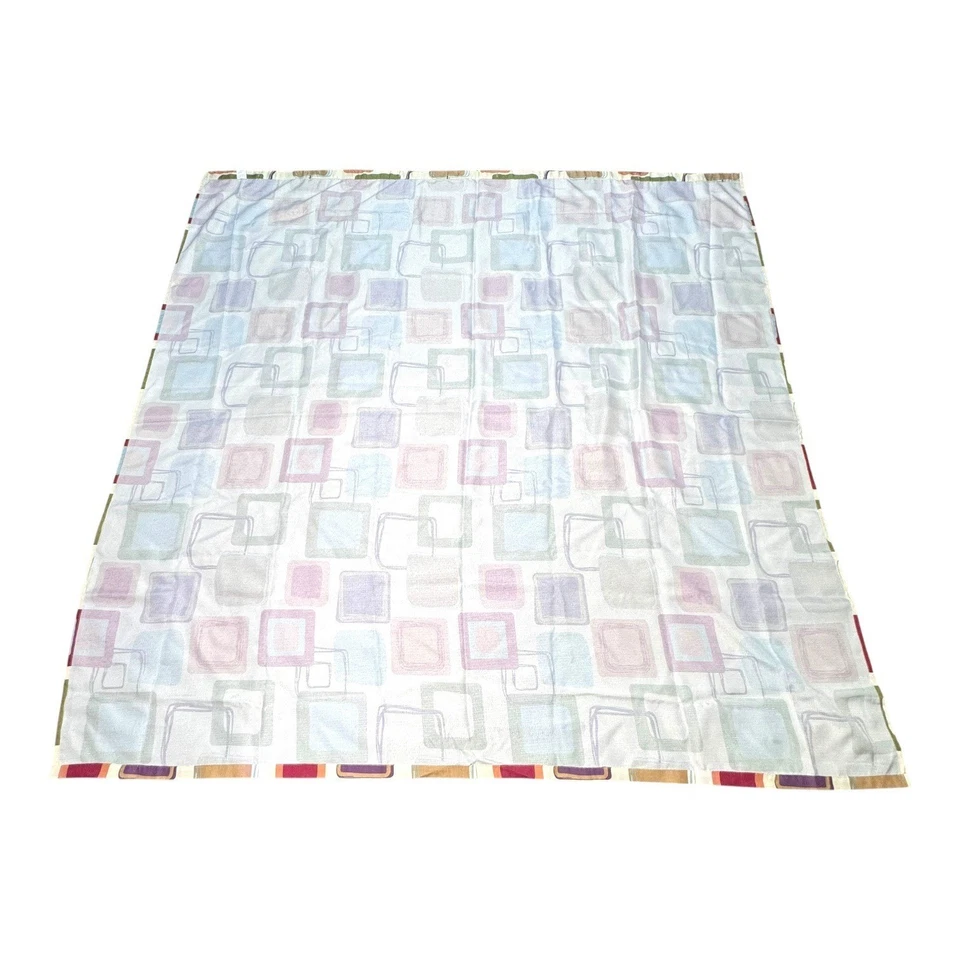 Занавеска для душа богемная квадратная с геометрическим узором середины века современная ретро смелый цвет - Изображение 4 из 4