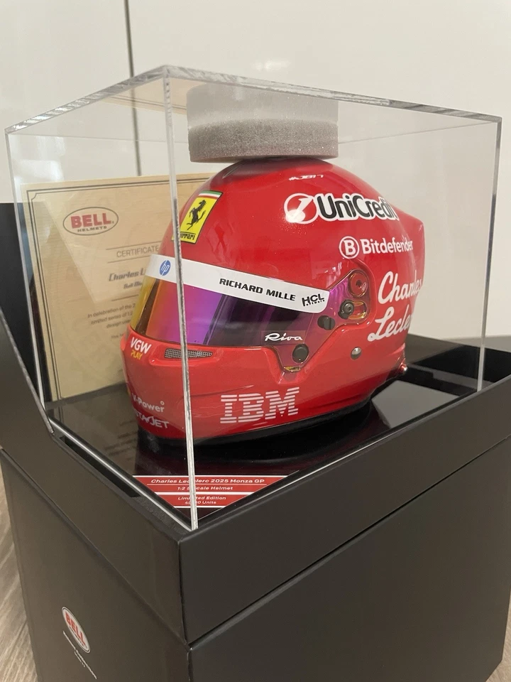 Casco Helmet 1:2 Monza 2025 Leclerc Tribute Niki Lauda Limited Edition 400 Pcs - Immagine 2 di 4