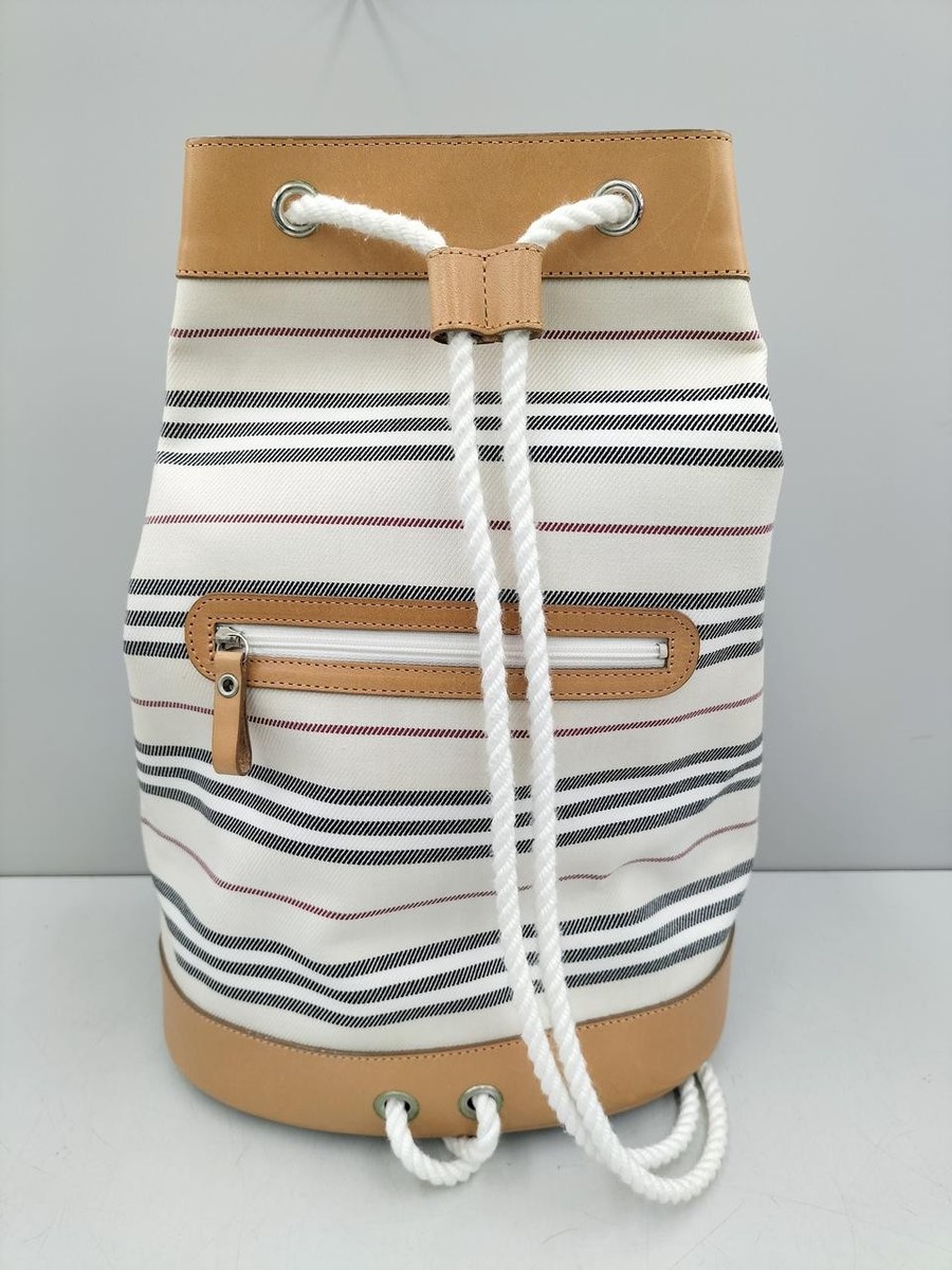 BURBERRY Drawstring Backpack White with Border | eBay