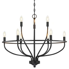 Black Dining Room Light Fixture, 28.5 Inch Diameter Modern Candle Chandeliers...