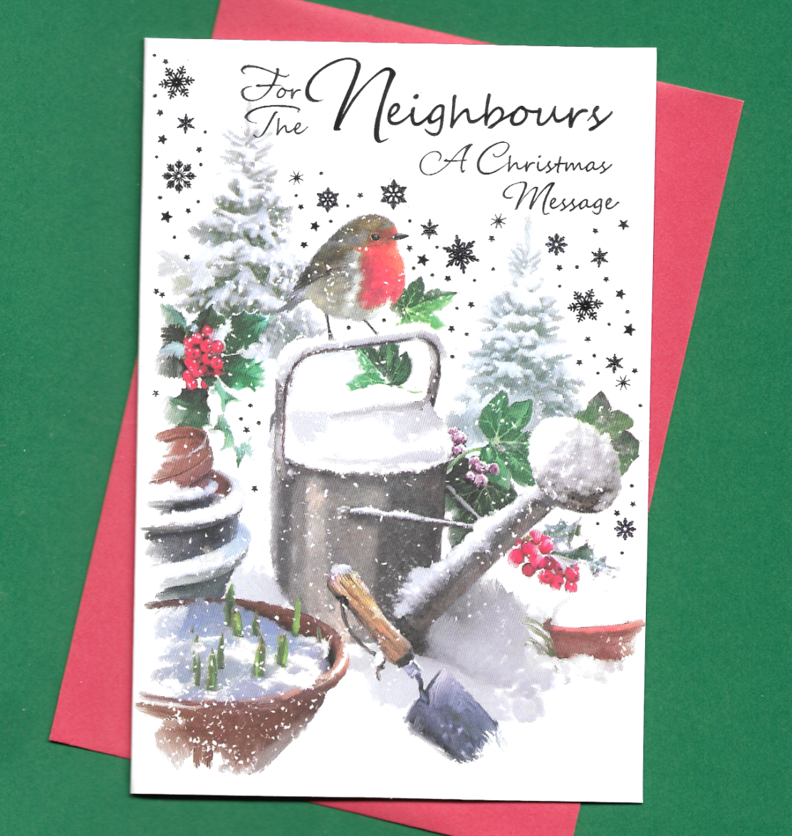 For The Neighbours Christmas A Message Card Nice Words Verse Female Male 19x13cm
