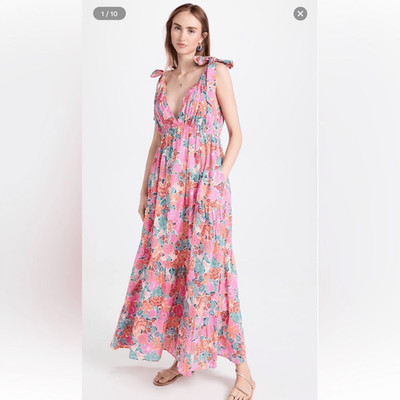 NWT  Banjanan Cosmos Dress Bloomsbury Dawn XS Pink Floral