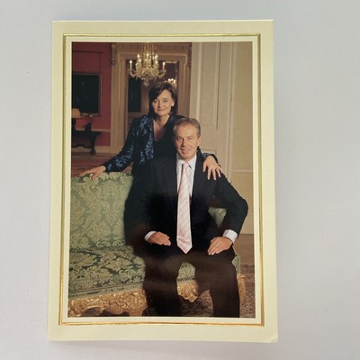Signierte Weihnachtskarte Tony Blair Premierminister Großbritannien 10 Downing Street